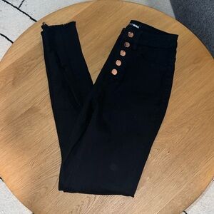 Black Distressed High Rise Jeans